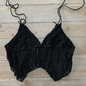 Medium black lace bralette/top